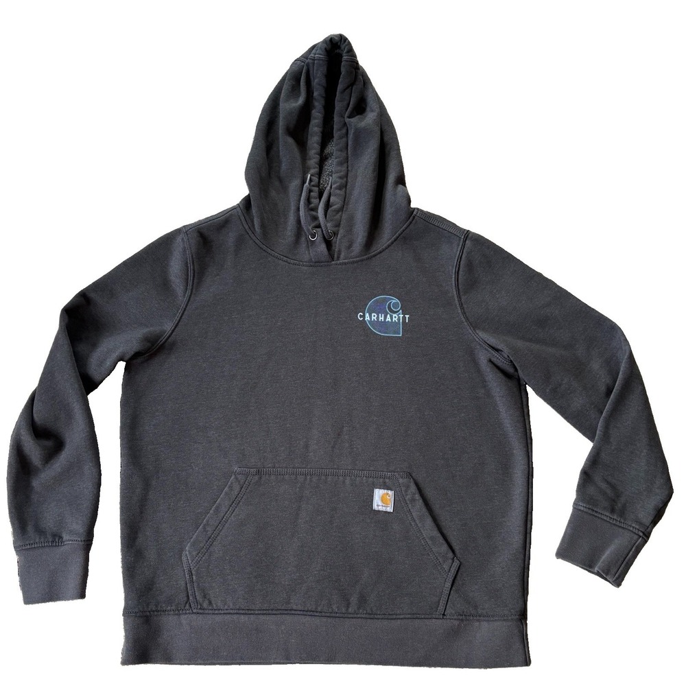 Women's Carhartt Rain Defender Hoodie Large 12-14 Relaxed Fit Gray